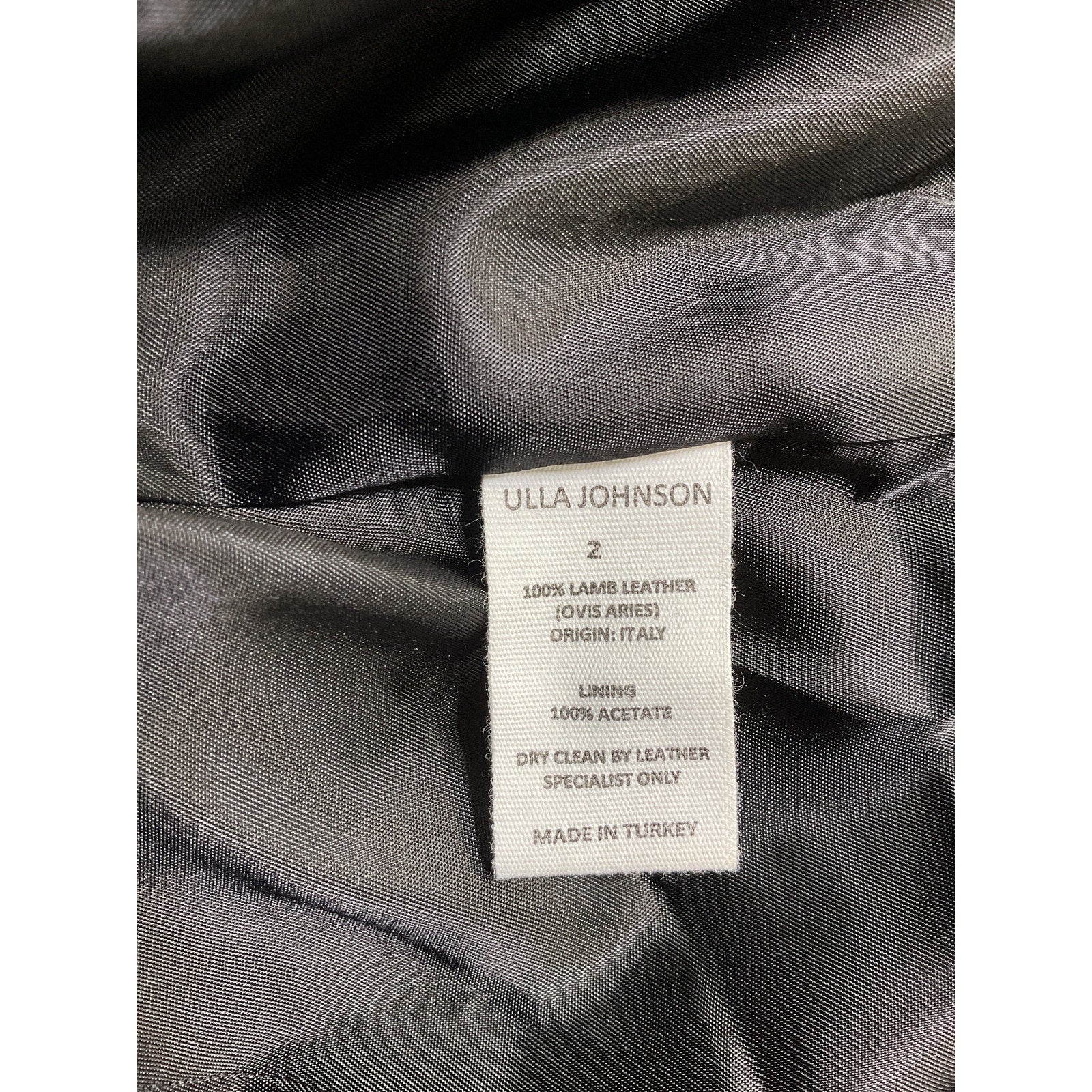Ulla Johnson 'Cyrus' Black Leather Pant Size 2
