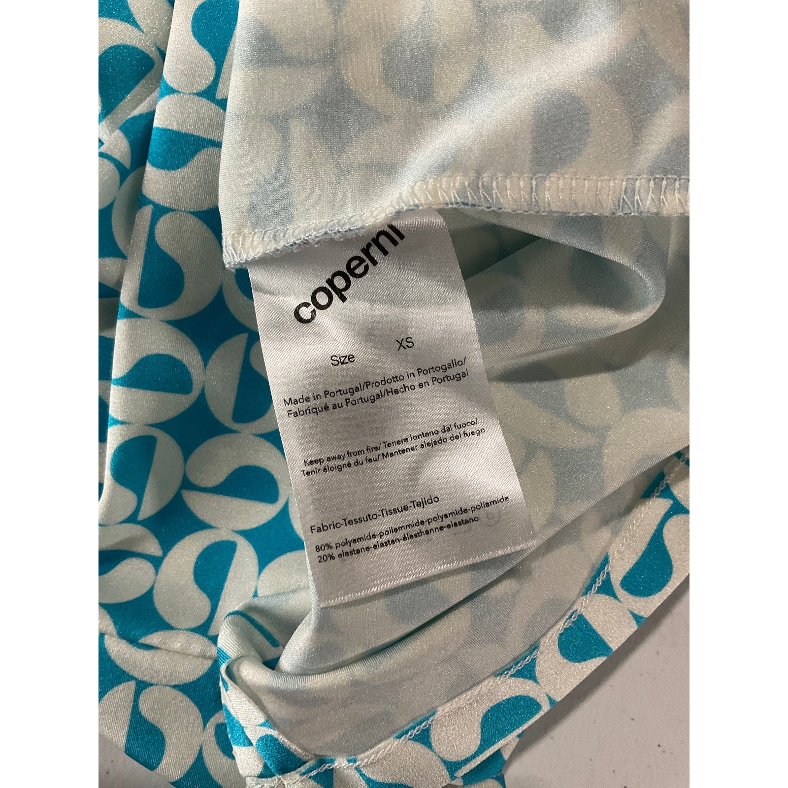 Coperni 'Twisted' Blue Polyamide Cut Out Mini Dress Size XS