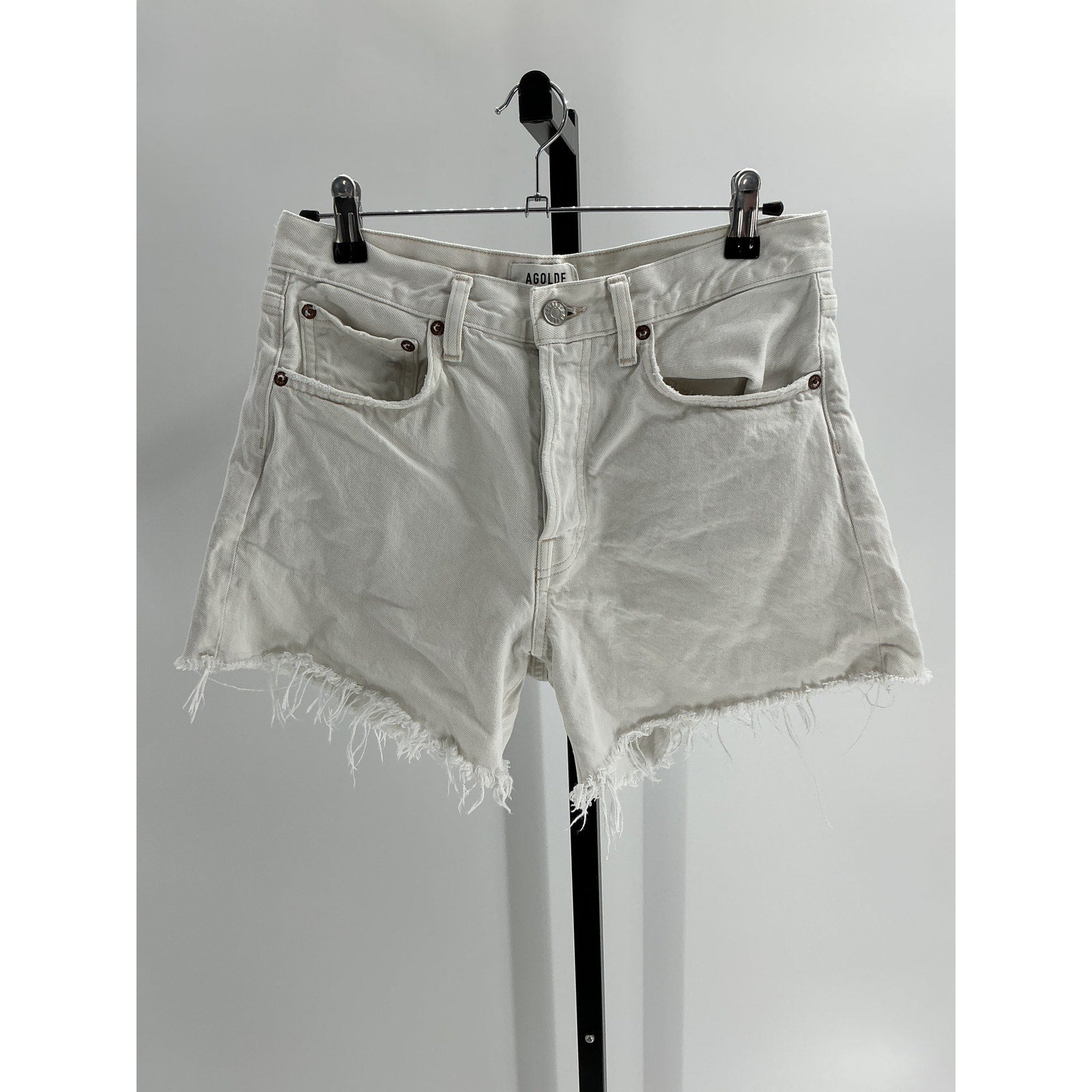 Agolde Parker White Cotton Long Short Size 26