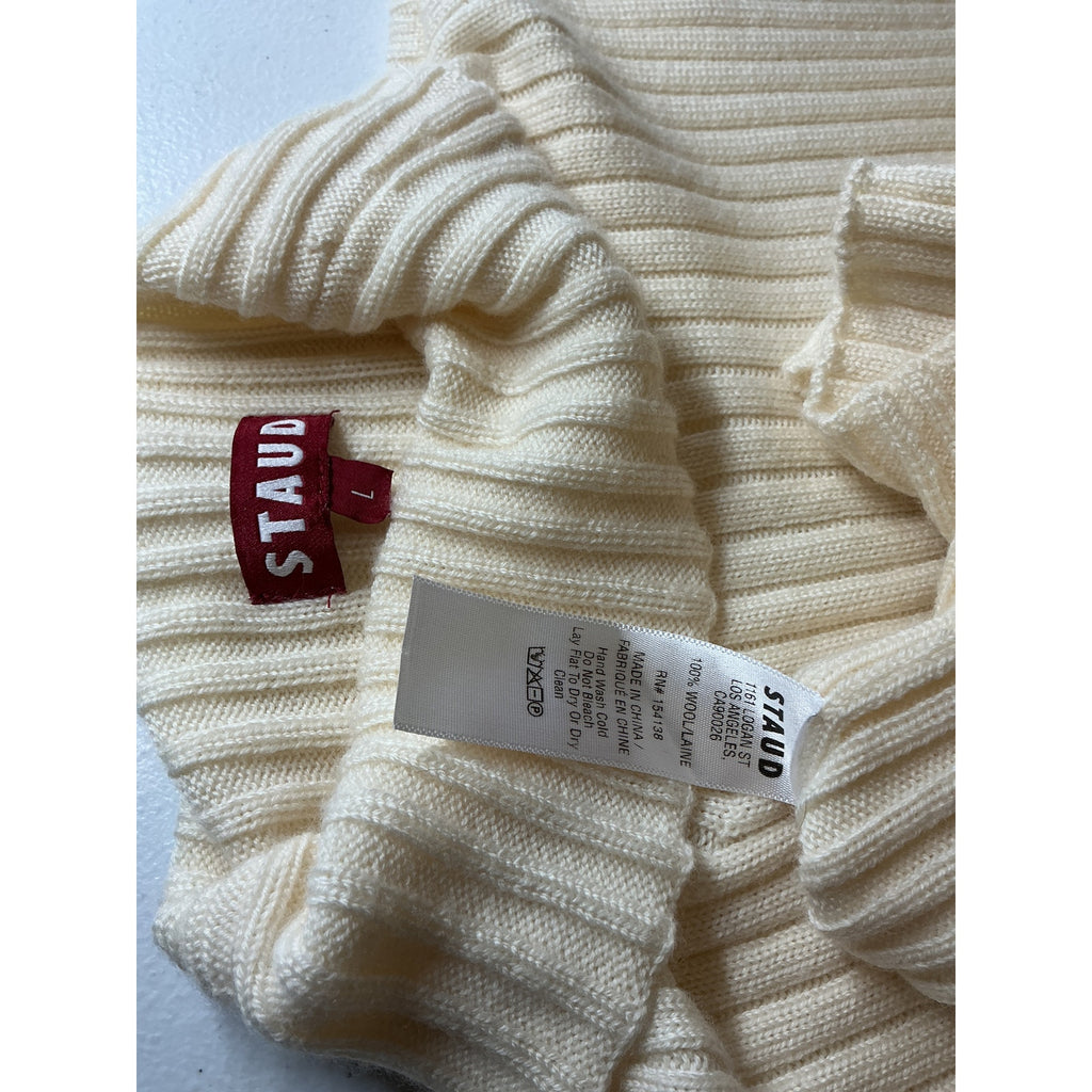 Staud 'Lilou' Ivory Wool Sweater Size L