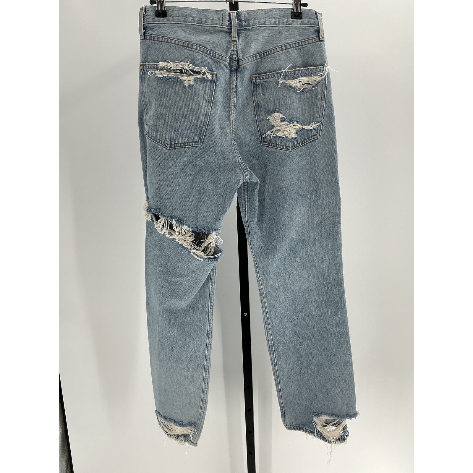 Agolde 90'S Blue Cotton Mid Rise Loose Jean Size 27