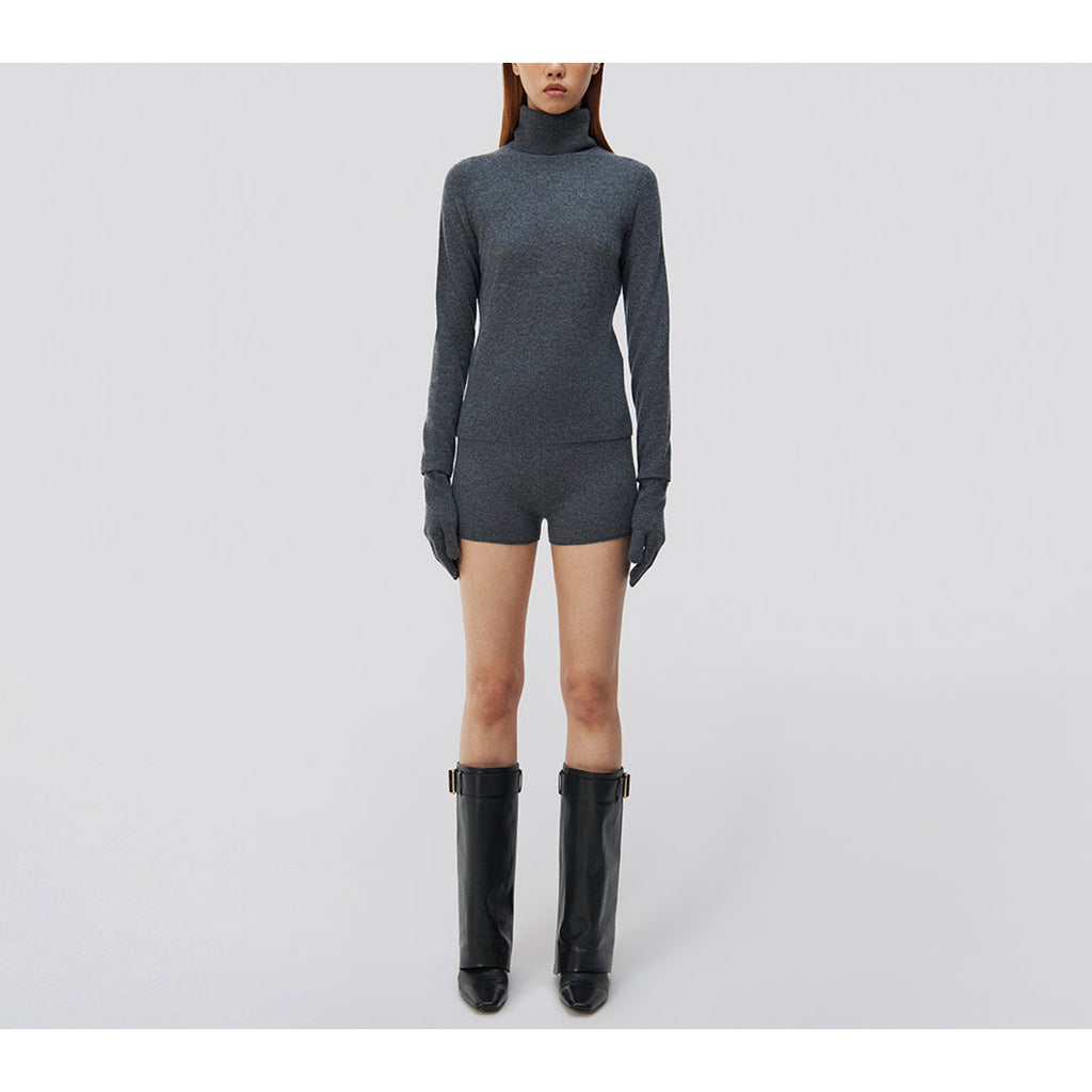Simkhai 'Dita' Gray Gloved Turtleneck Size S