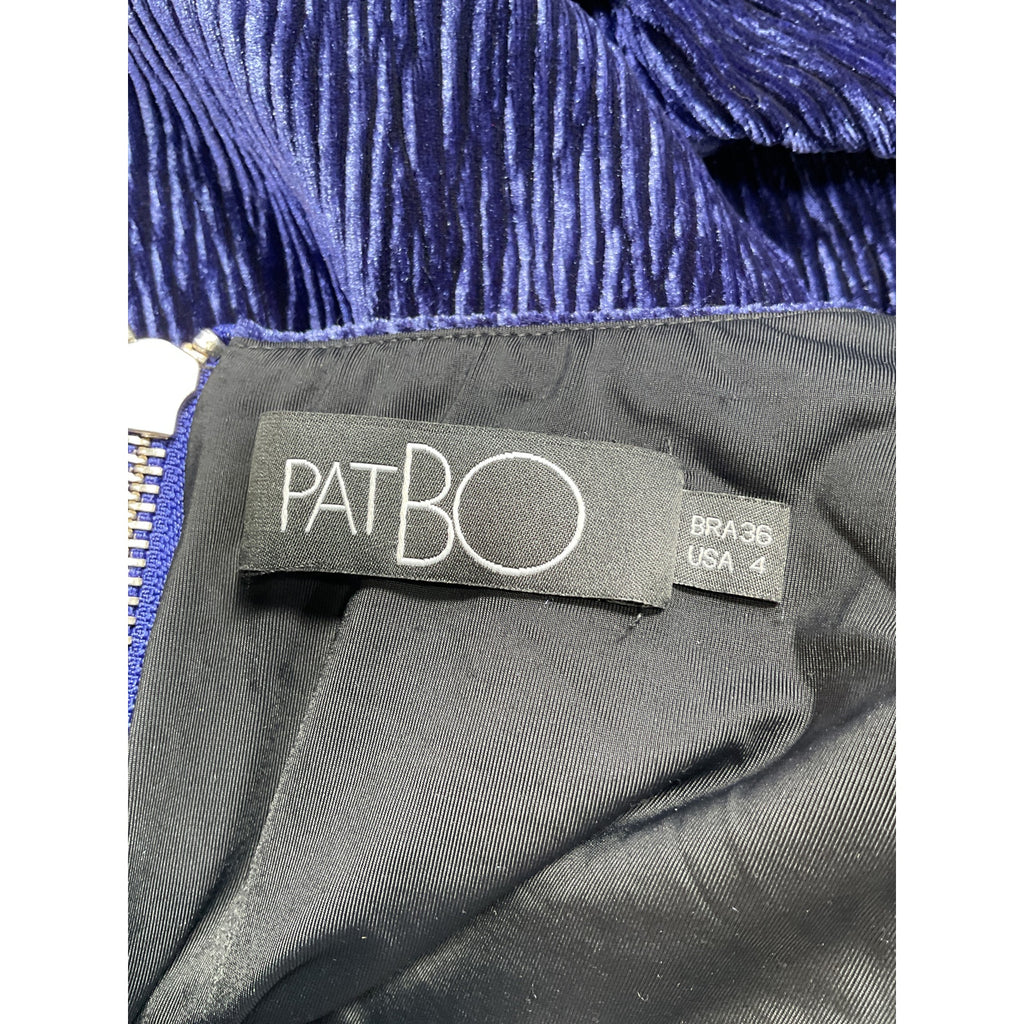 Patbo 'Textured' Purple Velvet Velour Waist Cut Out Gown Size 4