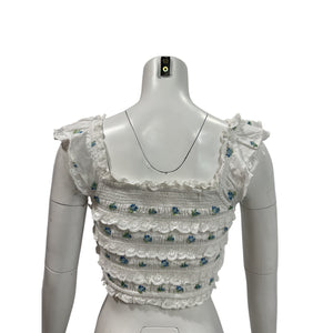 Loveshackfancy Smocked Icy Breeze Cordula Top Size L