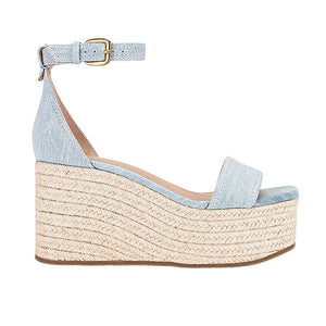 Veronica Beard Chic Vista Blue Gianna Wedge Sandals Size 7