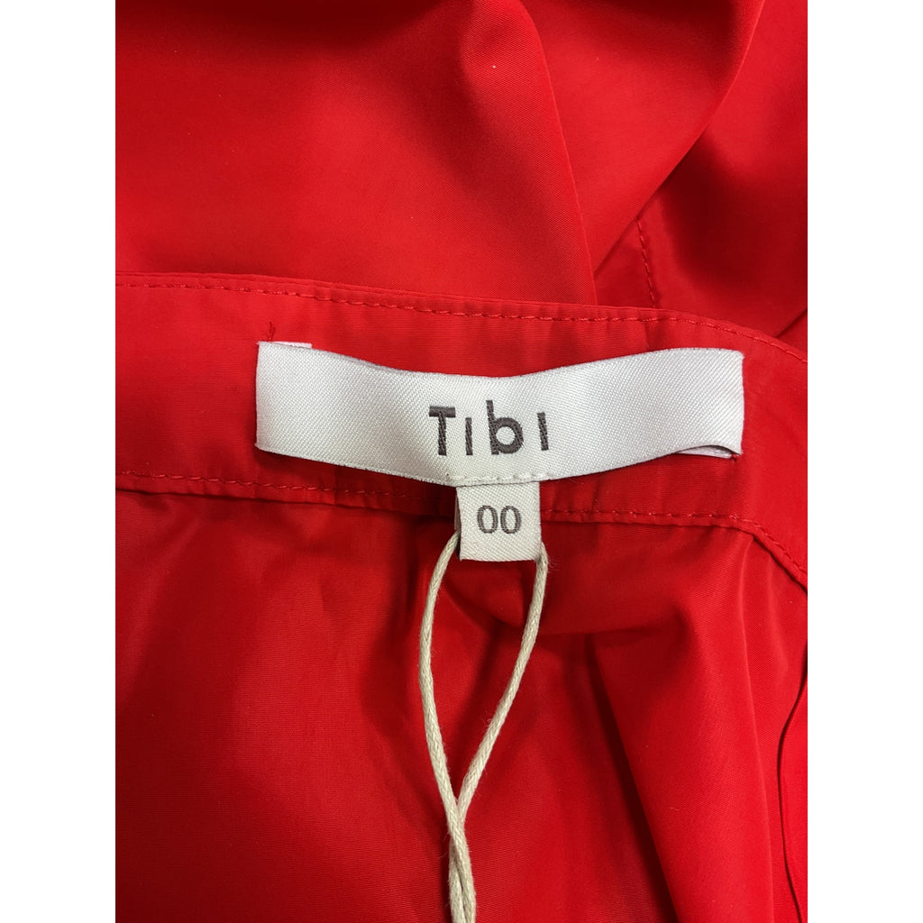 Tibi 'Italian' Red Polyester Sporty Nylon Tie Skirt Size 00 - NWT
