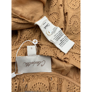 Cleobella 'Katie' Tan Cotton Blouse Size S