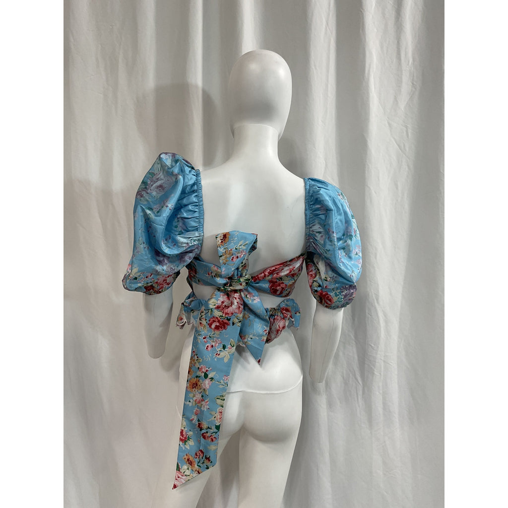 Hemant And Nandita Blue Satin Top Size S