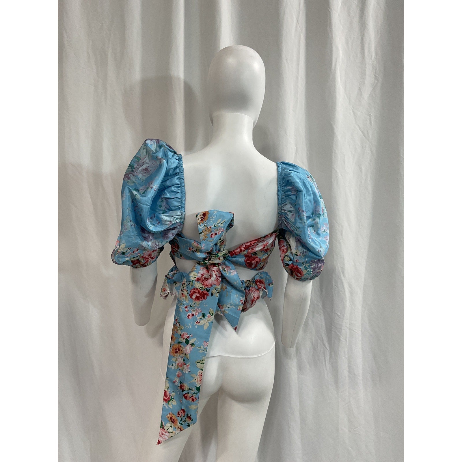 Hemant And Nandita Blue Satin Top Size S