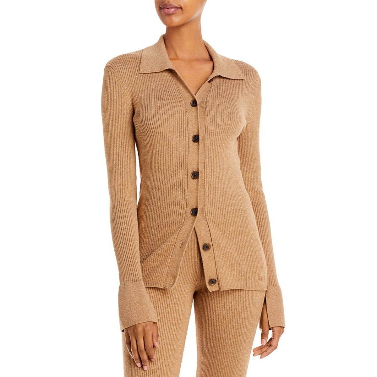 Frame Slim Brown Button Front Cardigan Sweater Size S