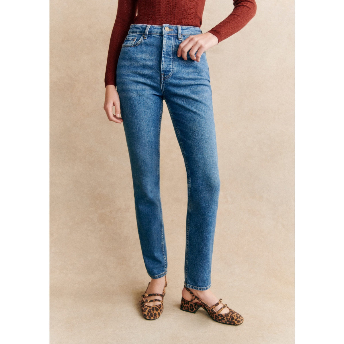 Sézane 'Brut' Blue Cotton Sexy Jean Size 36