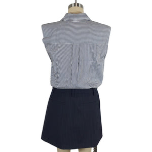 Simkhai Striped Blue Graham Shirting Combo Dress Size 6
