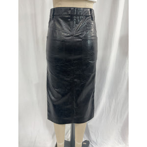 Isabel Marant �toile 'Angele' Black Faux-Leather Midi-Skirt Size 2
