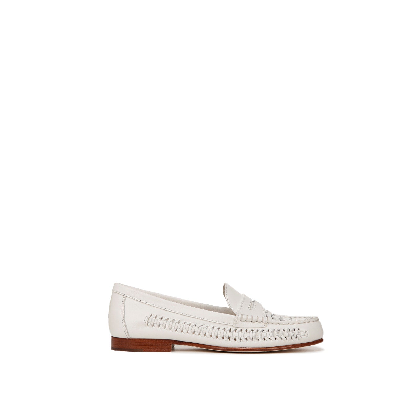 Veronica Beard 'Penny' White Leather Woven Leather Loafer Size 11