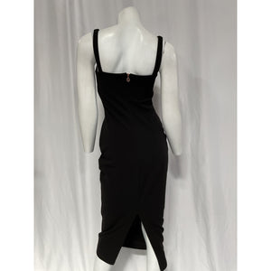 Nookie 'Romance' Black Crepe Midi Dress Size M