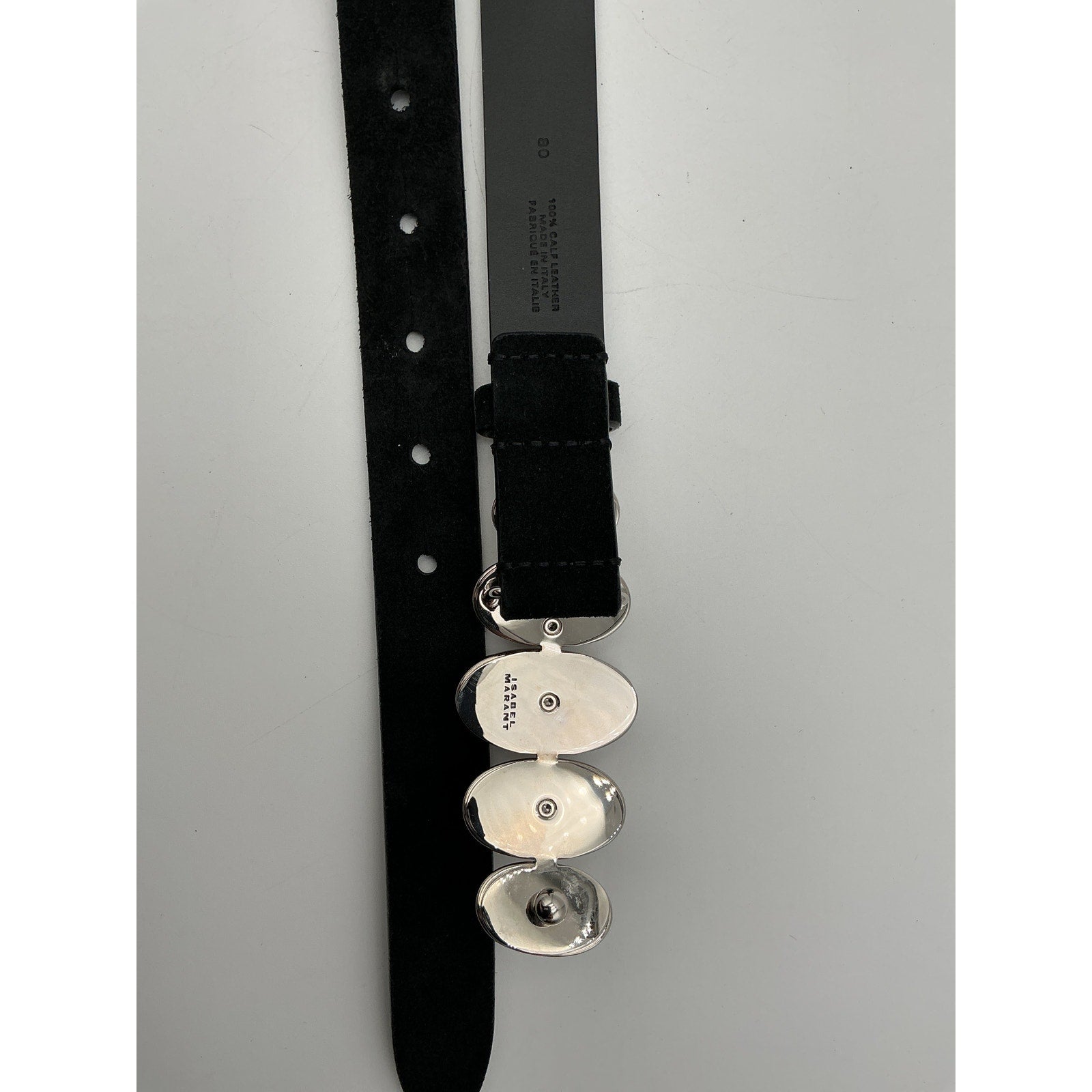 Isabel Marant 'Fuzz' Black Leather Belt Size 80