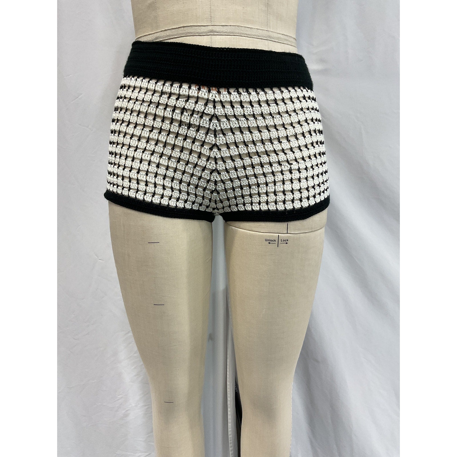 My Beachy Side x Revolve 'Crochet' Black Microfiber Acrylic Hot Shorts Size XS