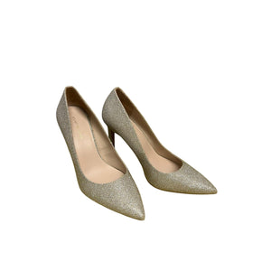 Stuart Weitzman Sparkly Silver Dancer 95 Pump Heels Size 8 B