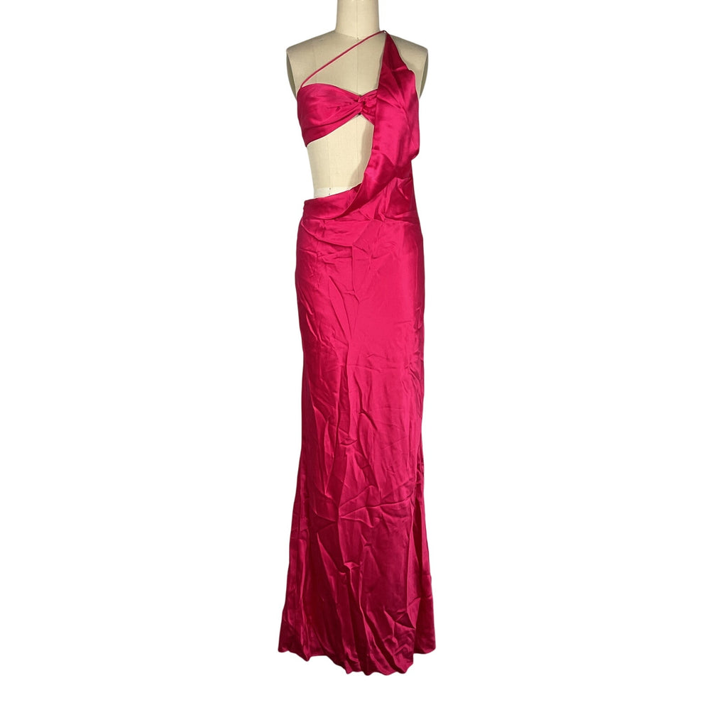 The Sei Asymmetrical Pink Silk Cowl Bias Gown Size 4