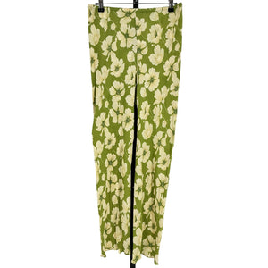 Reformation Floral Green Gale Bias Pants Size M