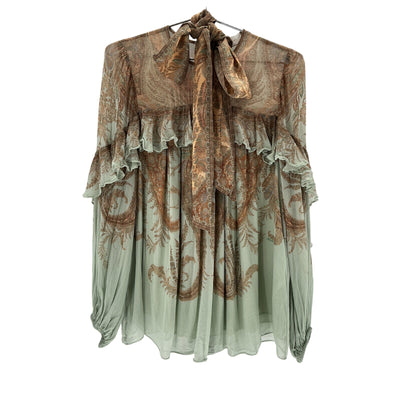 Zimmermann Ruffled Multicolor Flutter Blouse Size 3