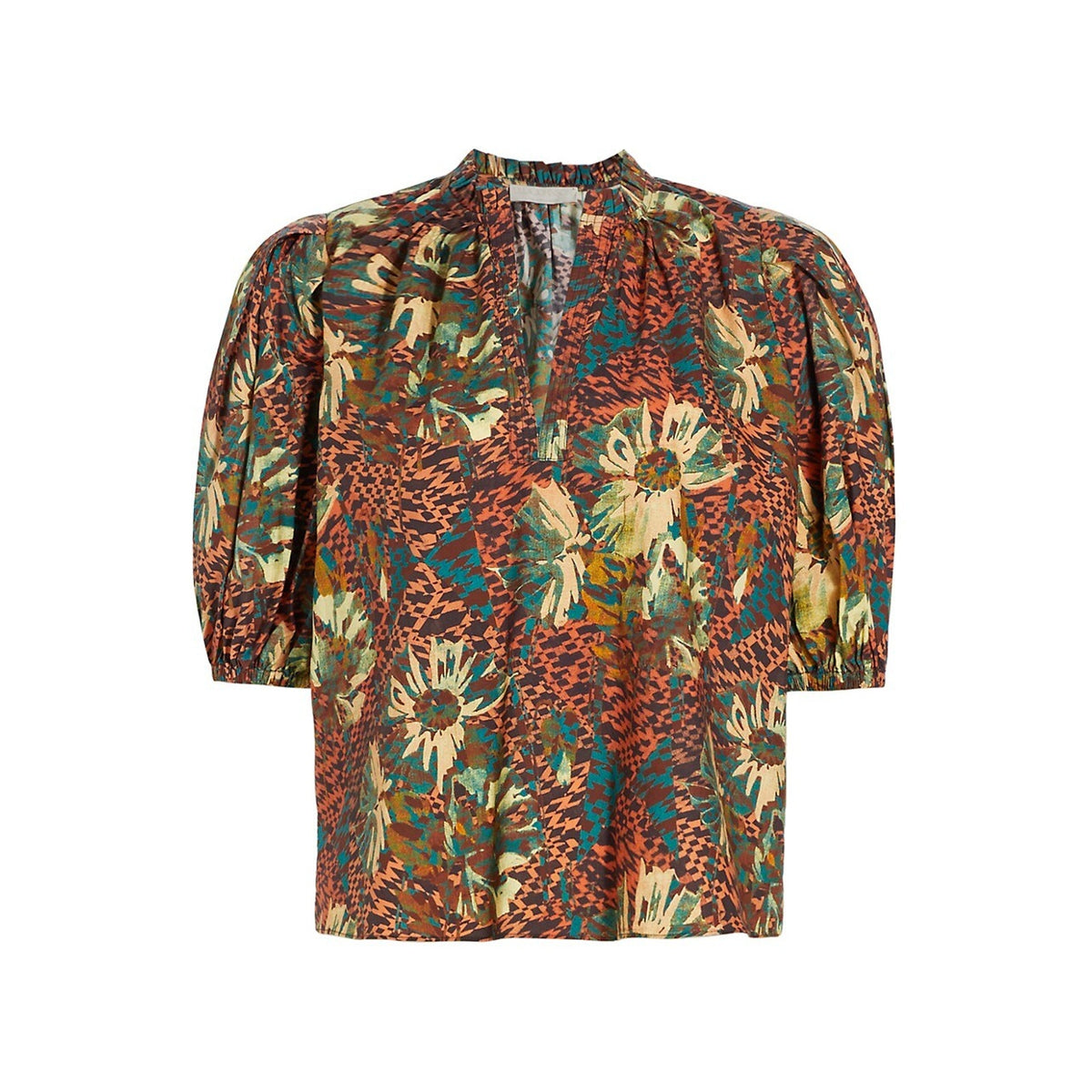 Ulla Johnson 'Tillie' Orange Cotton Floral Top Size 0