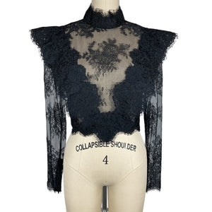 Zimmermann Sheer Black Sensory Lace Bodice Top Size 1 NWT