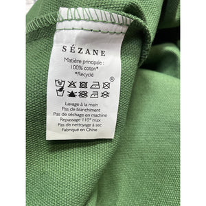Sézane Canvas Green California Mon Amour Tote Bag