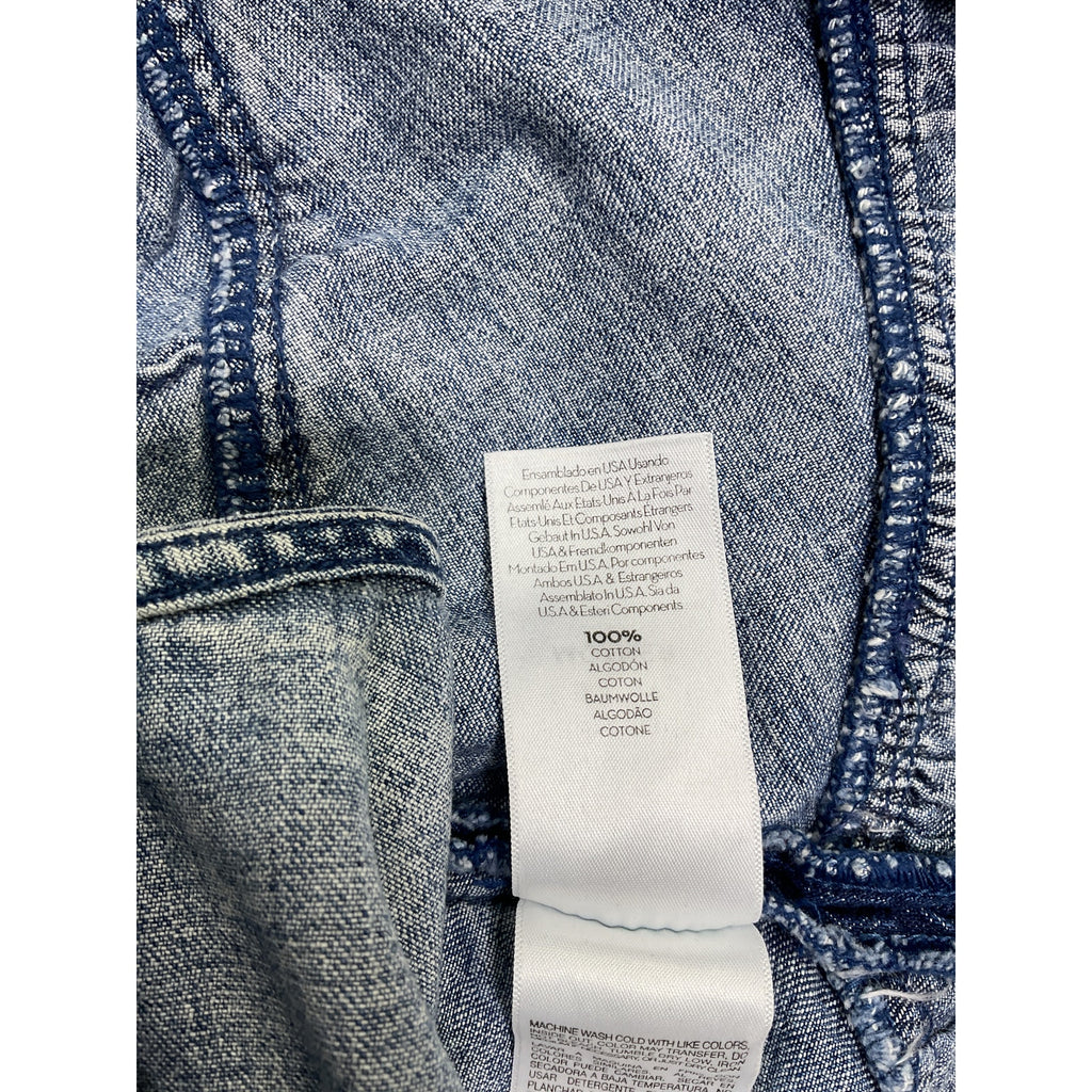 Mother 'The Ruffle' Blue Cotton Mini Skirt Size 24