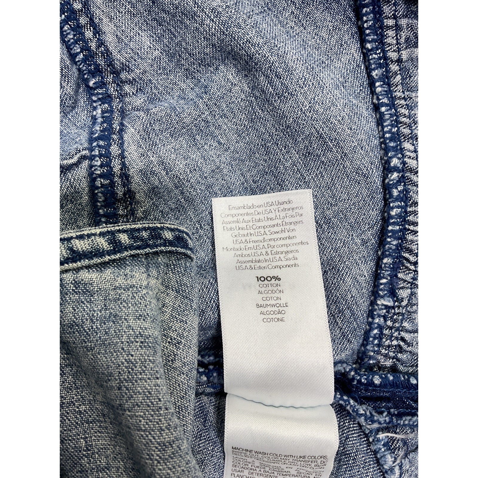 Mother 'The Ruffle' Blue Cotton Mini Skirt Size 24