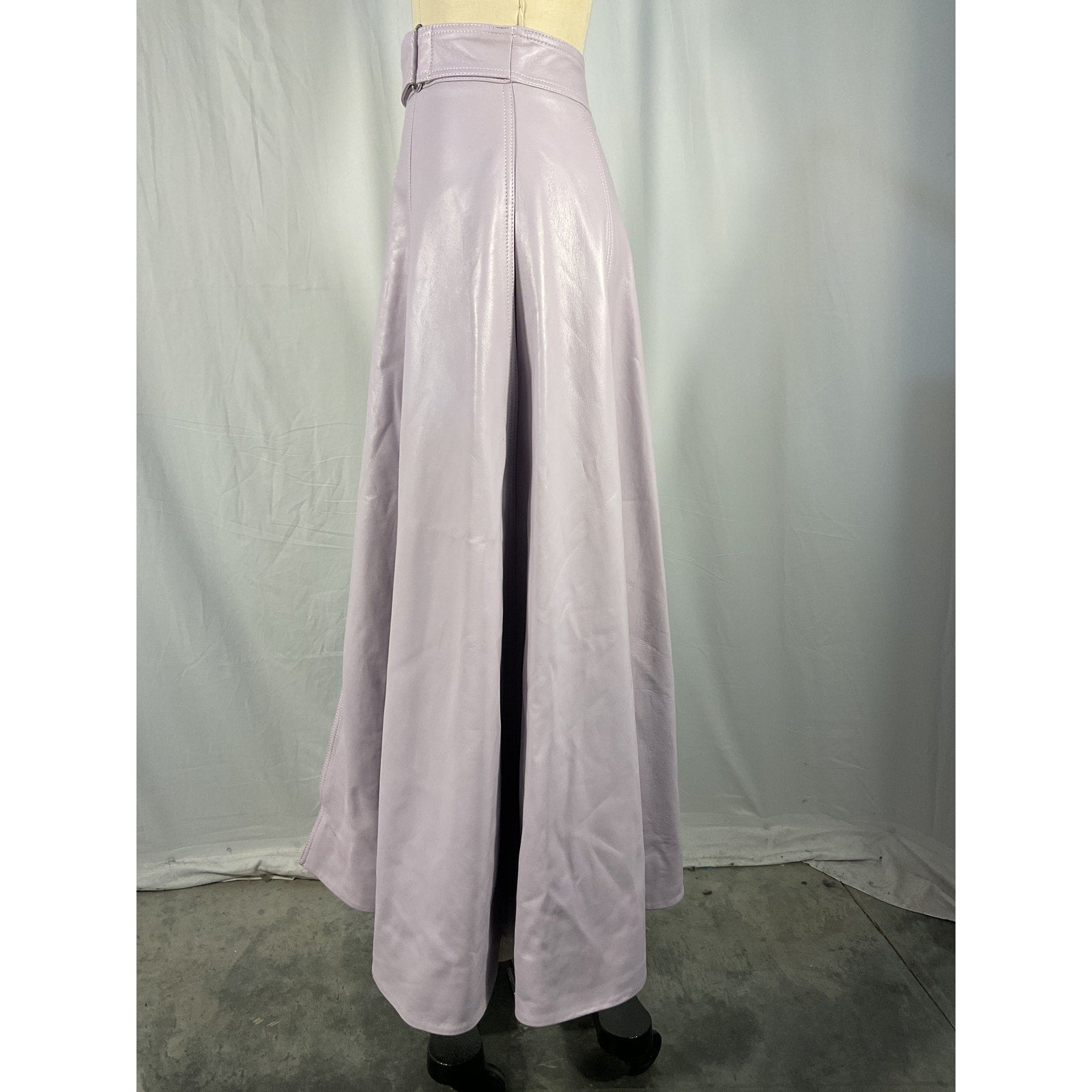Brandon Maxwell Purple Leather Skirt Size 2
