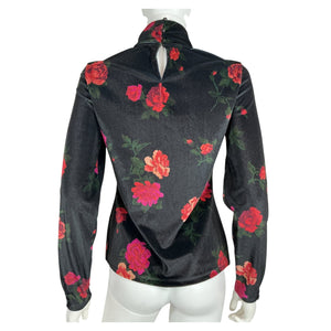 Sézane Floral Black Omaya Blouse Size M