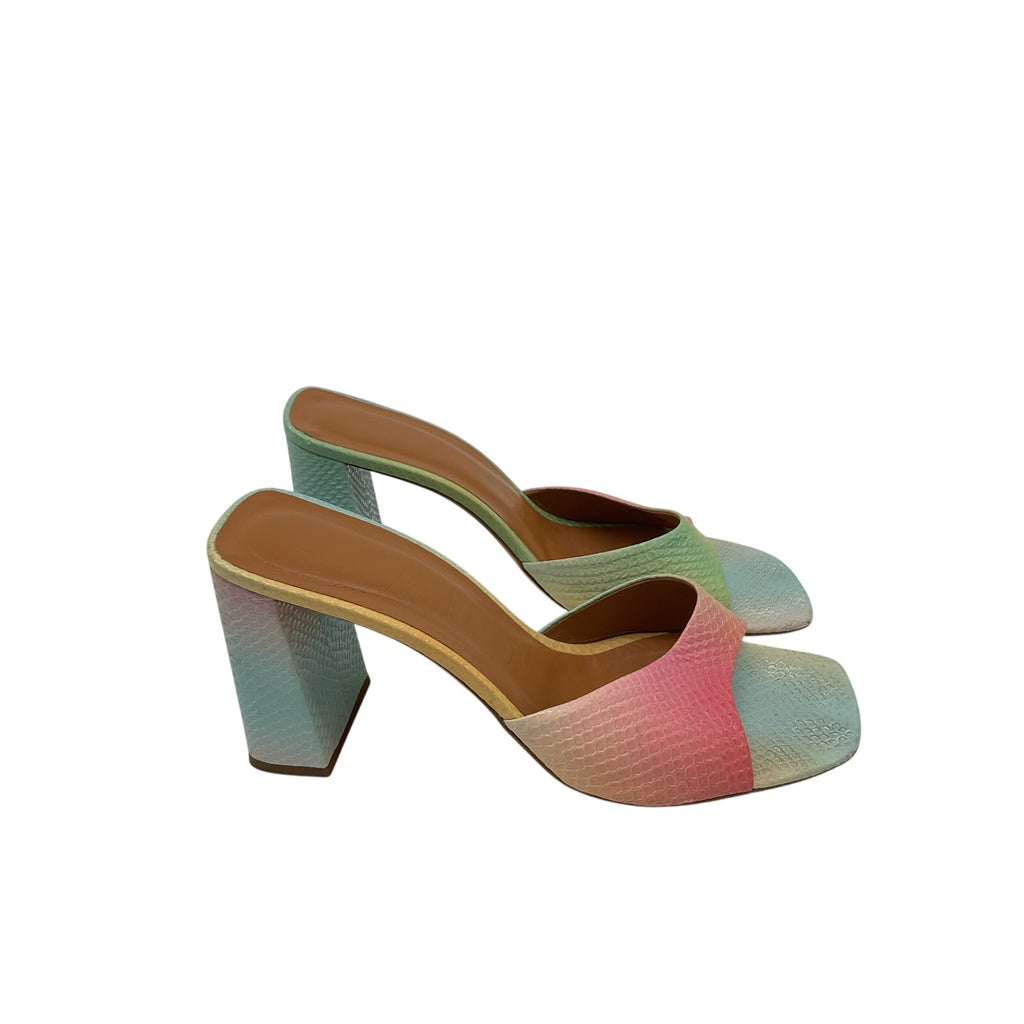 Staud 'Sloane' Blue Leather Heeled Sandals Size 12