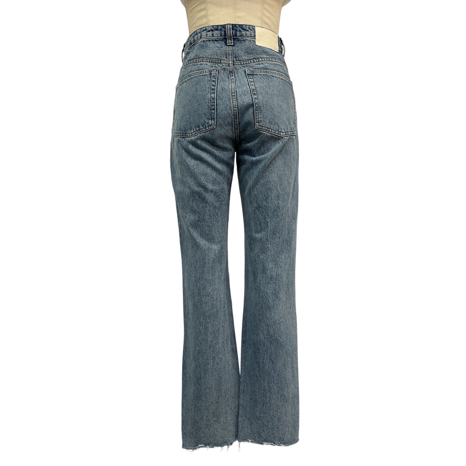 Grlfrnd 'Sara' Blue Cotton Super High Rise Straight Jean Size 26