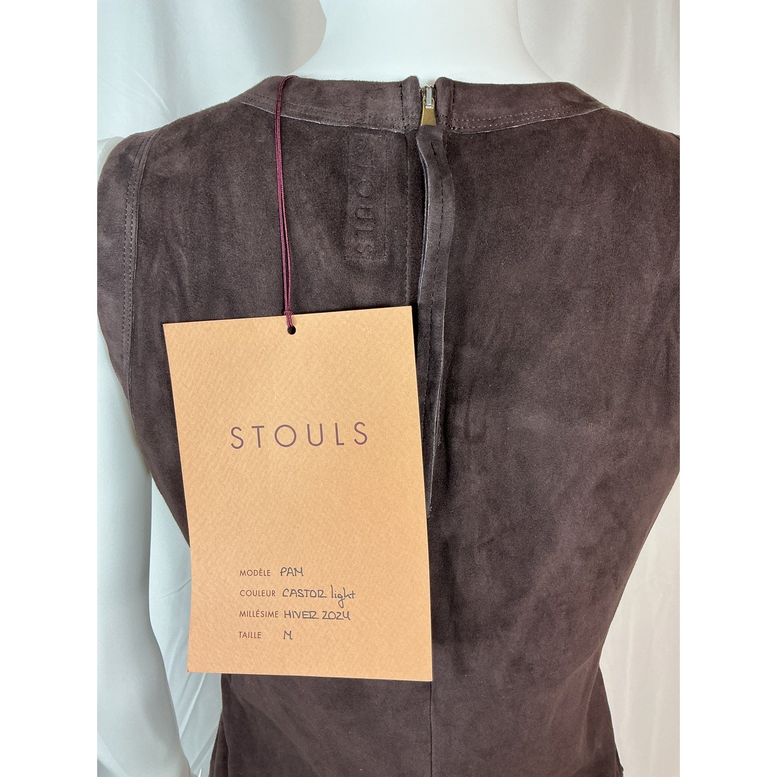 Stouls 'Pam' Brown Suede Tank Top Size M - NWT