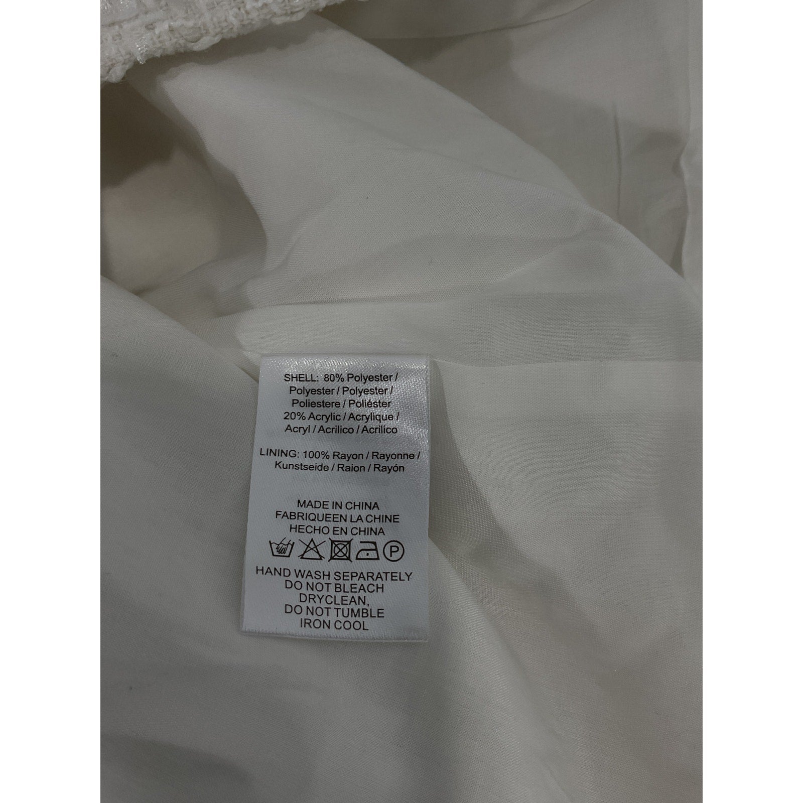 Sau Lee 'Audrey' White Pear Button Tweed Dress Size 10