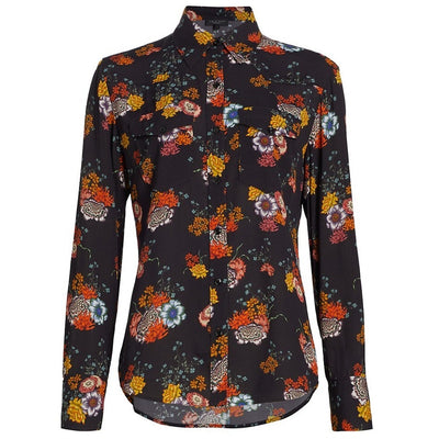 Rag & Bone Classic Black Floral Farren Shirt Size XS