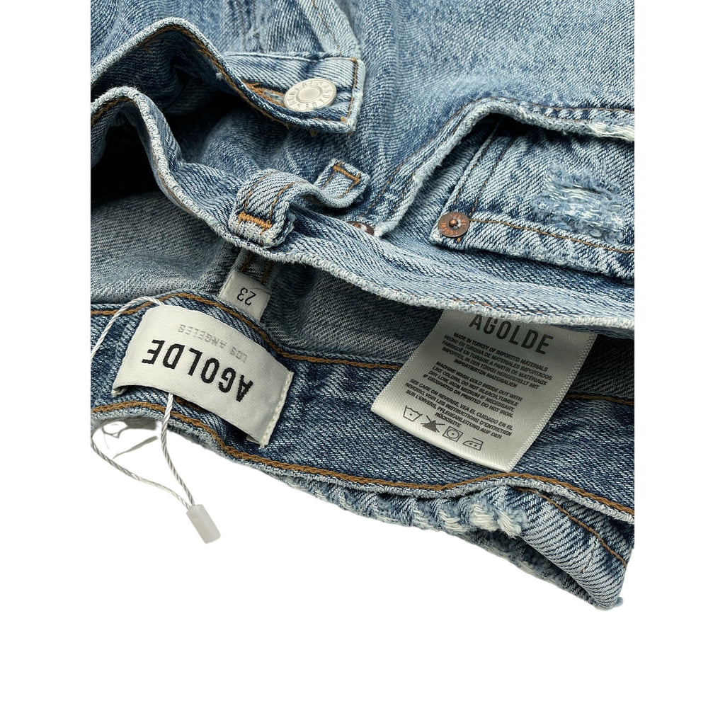 Agolde 'Crisscross' Blue Cotton Upsized Jeans Size 23