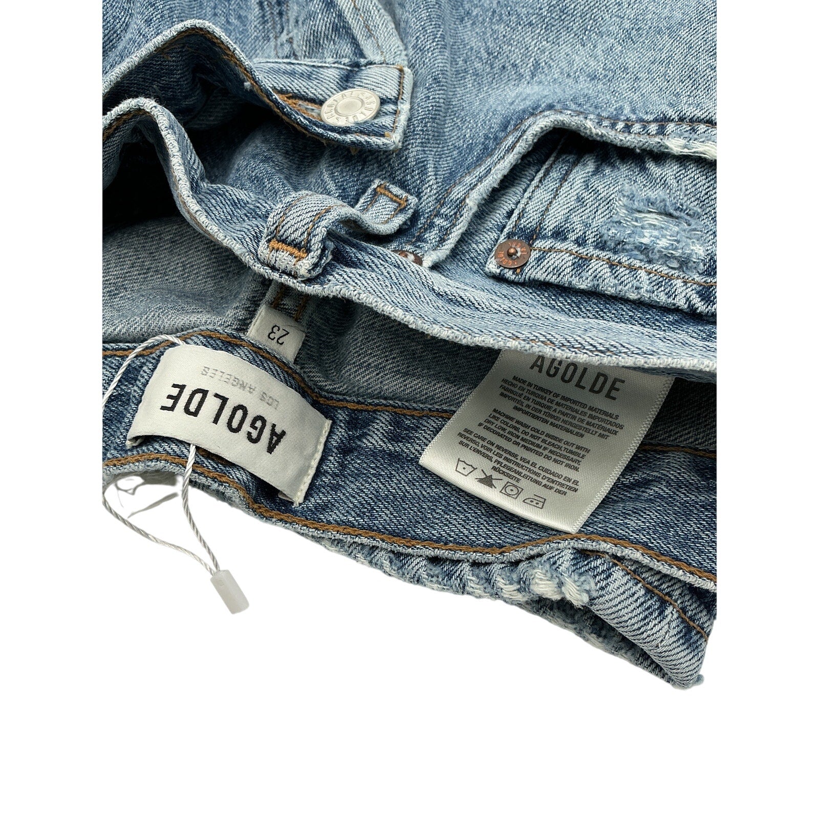 Agolde 'Crisscross' Blue Cotton Upsized Jeans Size 23
