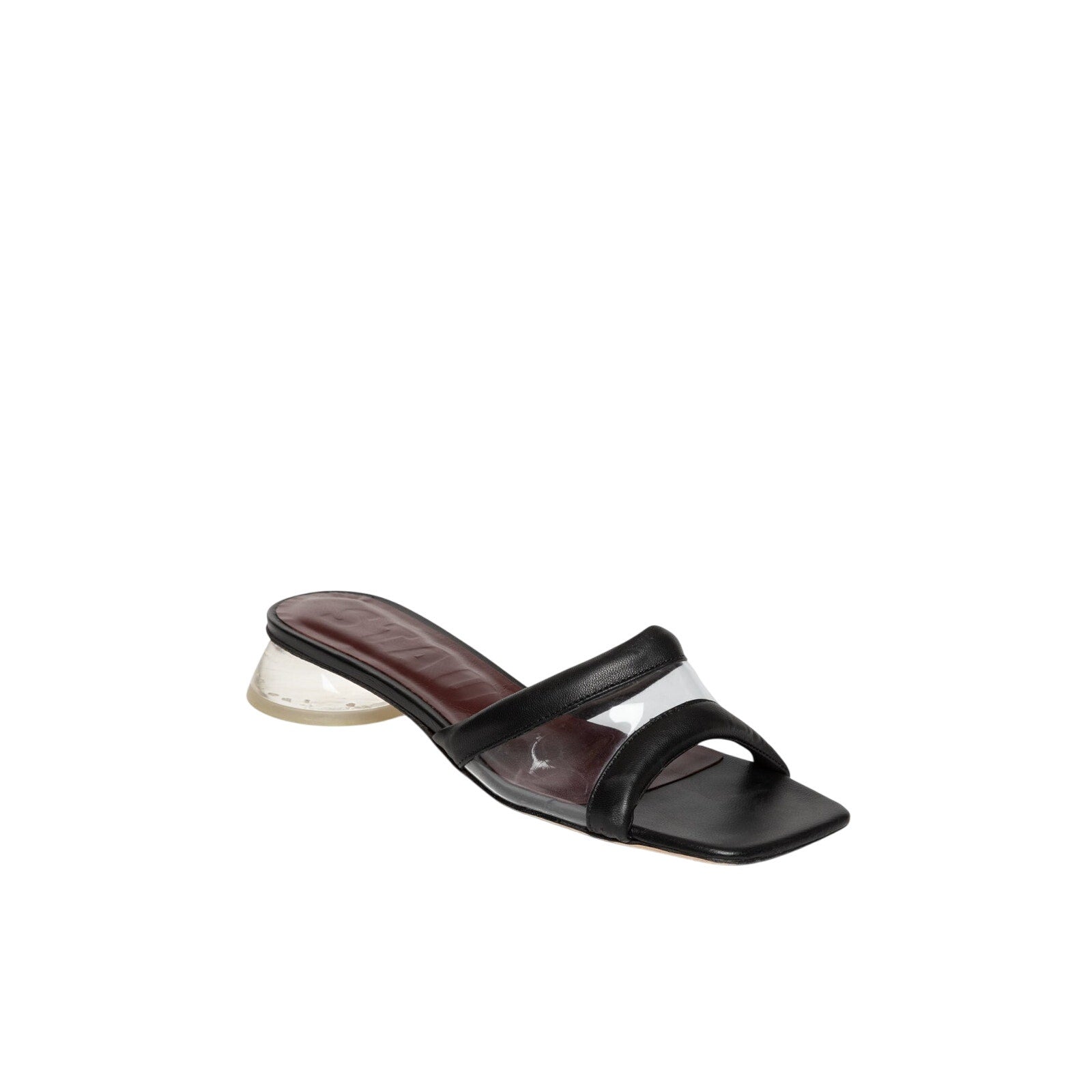 Staud 'Simone' Black Leather Clear Mule Size 7.5