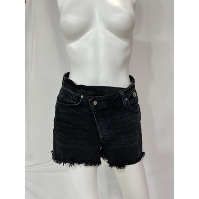 Eb Denim 'Cross Over' Black Denim Shorts Size 24