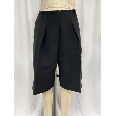 Jacquemus 'Ovalo' Black Polyester Pleated Crepe Shorts Size 2 US / FR 34