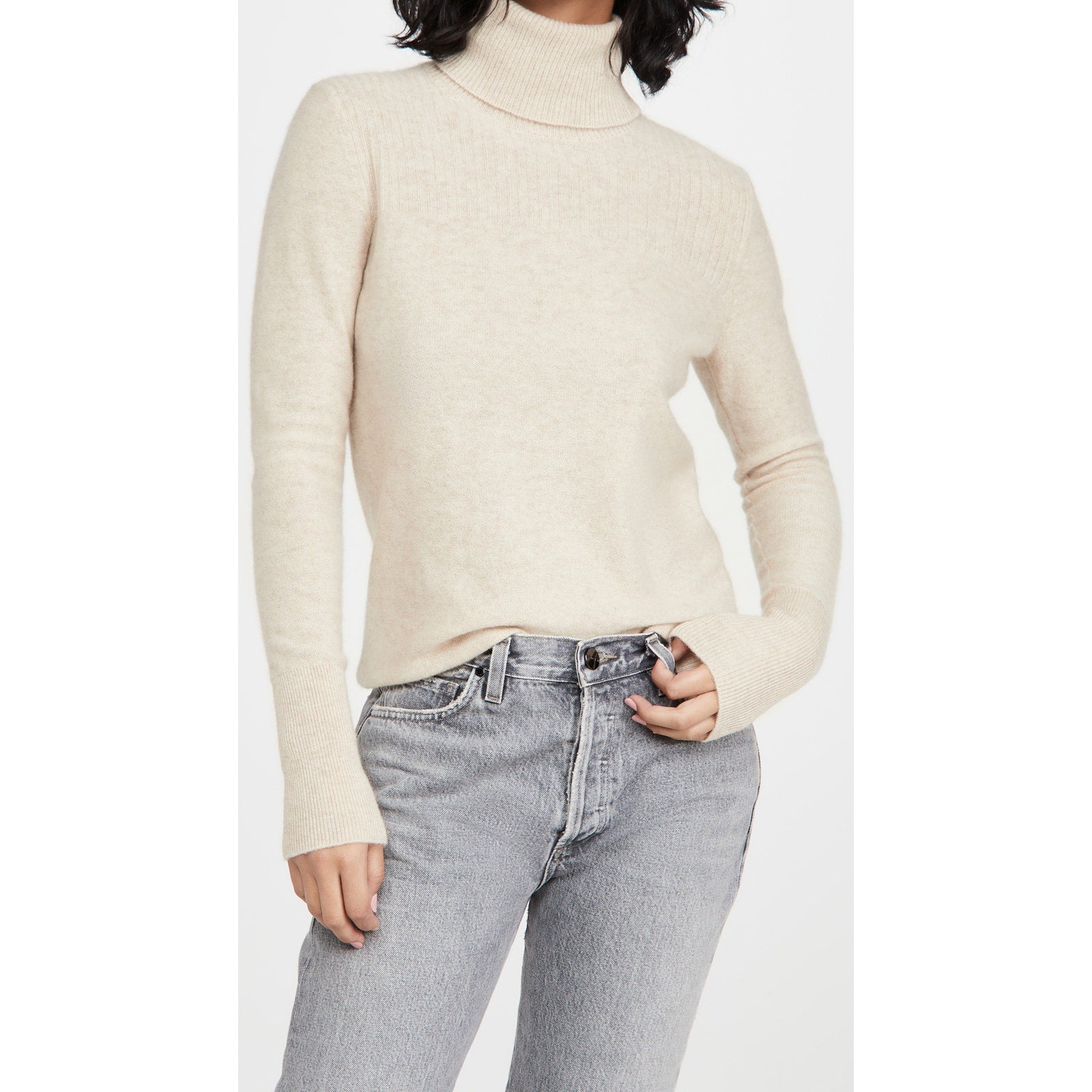 Veronica Beard 'Kressy' White Cashmere Turtleneck Sweater Size XS