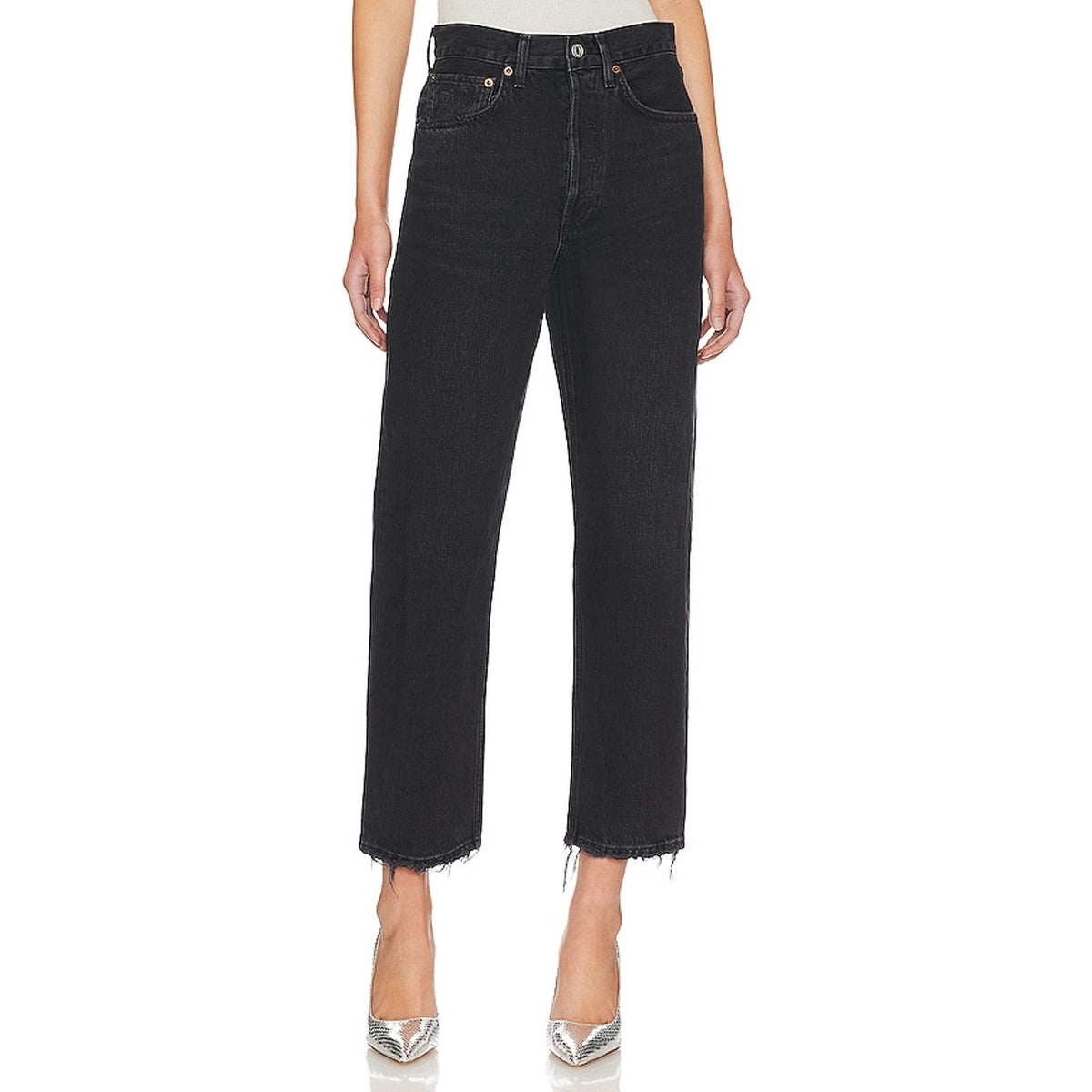 Agolde Vintage Black 90's Crop Denim Jeans Size 25