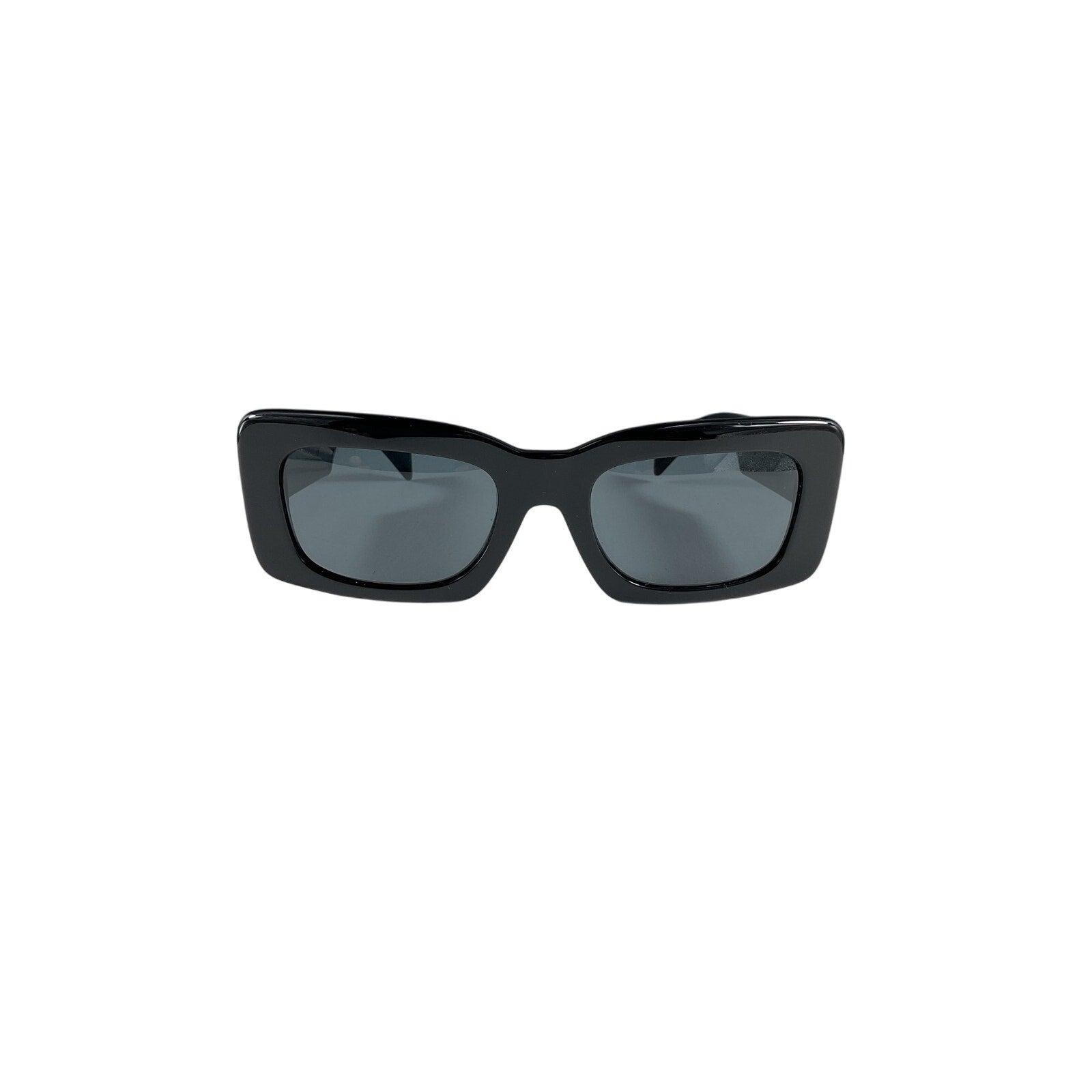 Versace Rectangular Black Acetate Sunglasses Size OS