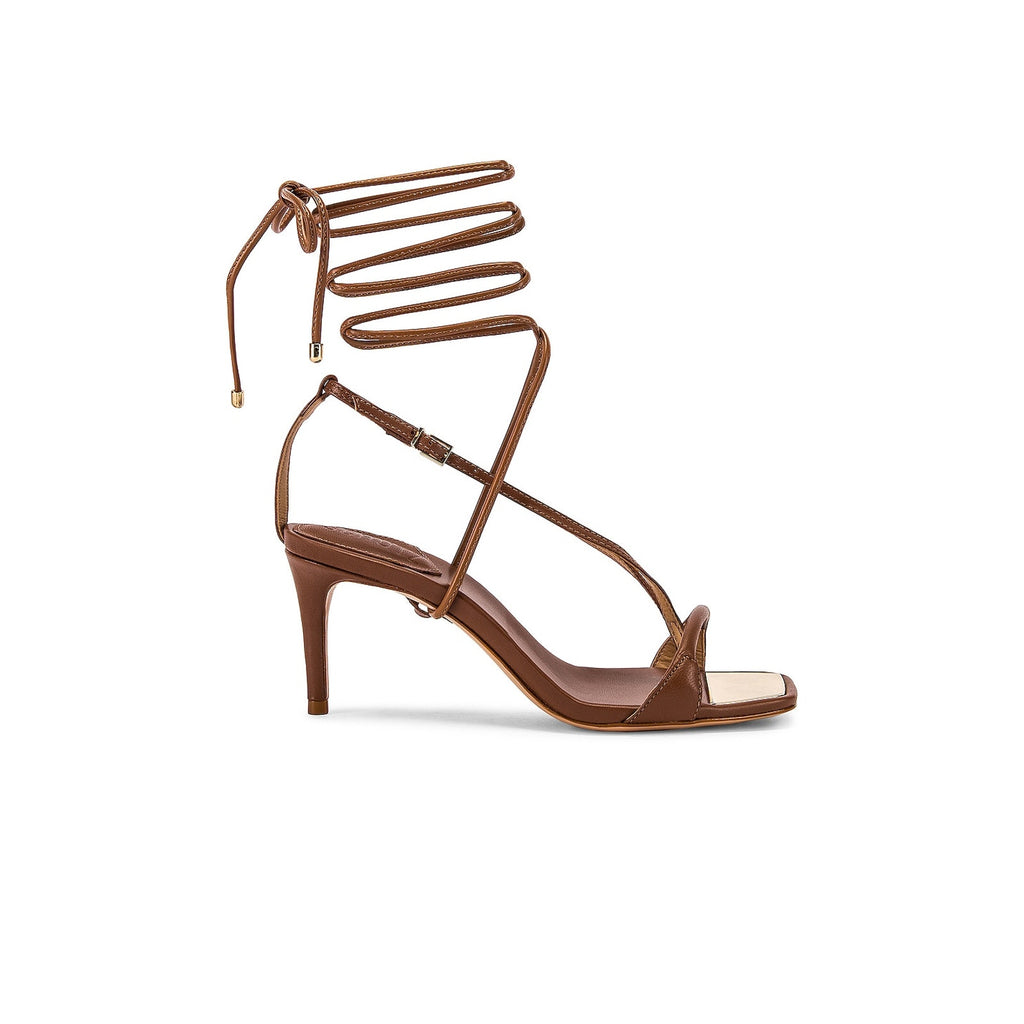 Schutz 'Berry' Brown Leather Sandal Size 10