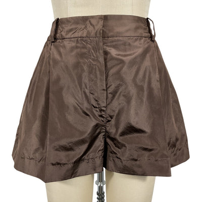 Valentino Silk Deep Chocolate Tailored Shorts Size IT 40 / US 4