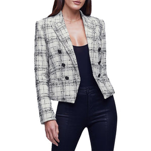 L'Agence Tailored Ecru Black Brooke Blazer Size 0