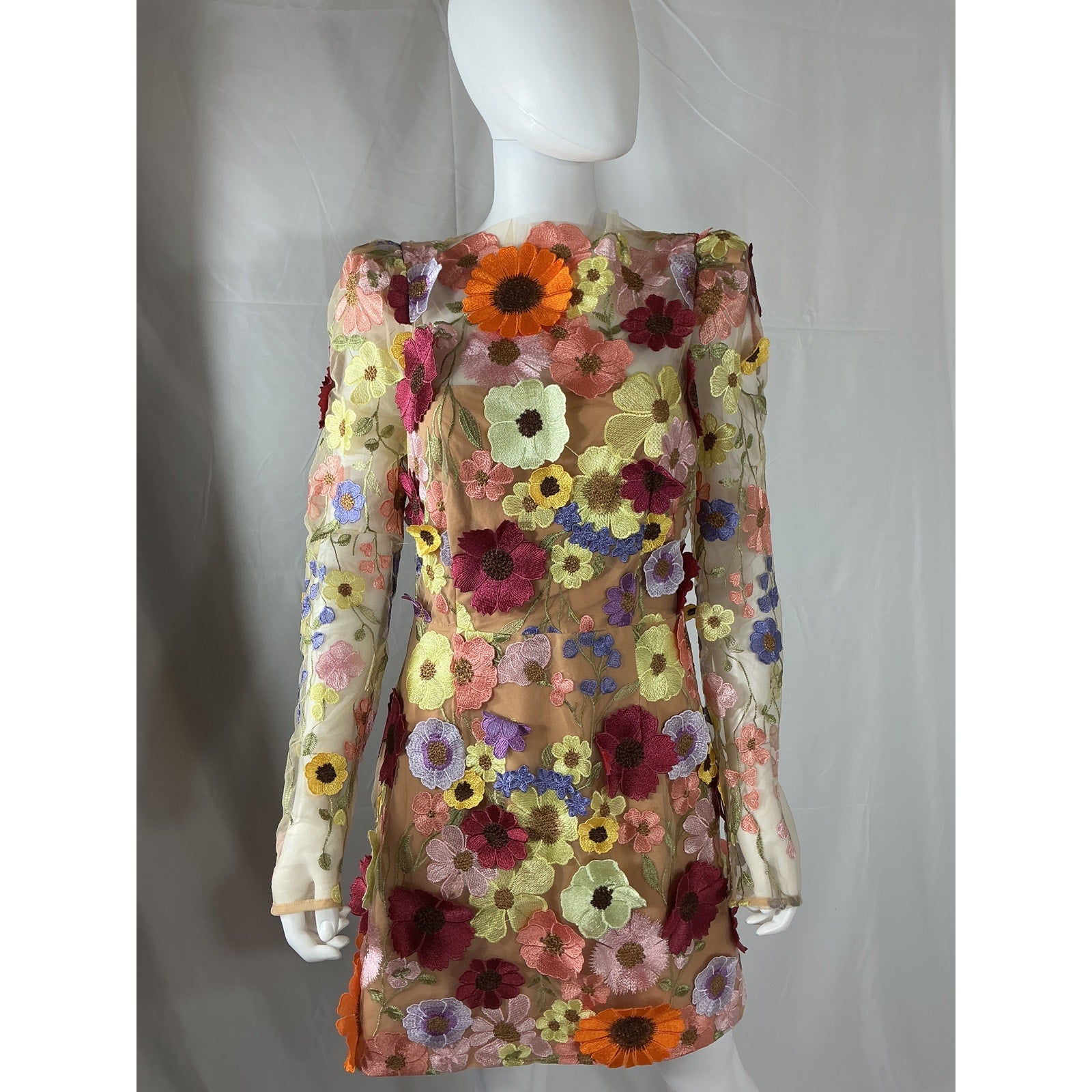 Elliatt x Revolve 'Liora' Tan Polyamide Mini Dress Size L