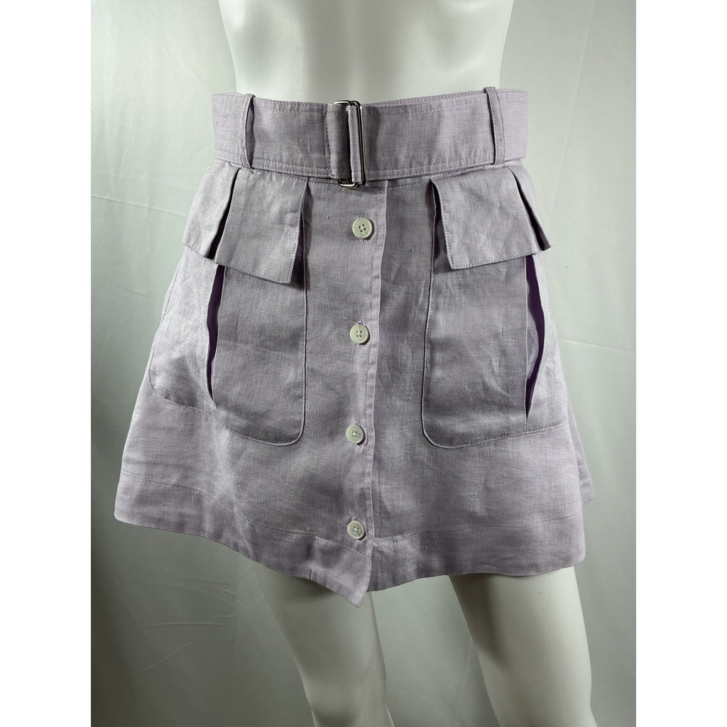 Matthew Bruch Cargo Pink Linen Mini Skirt Size 2